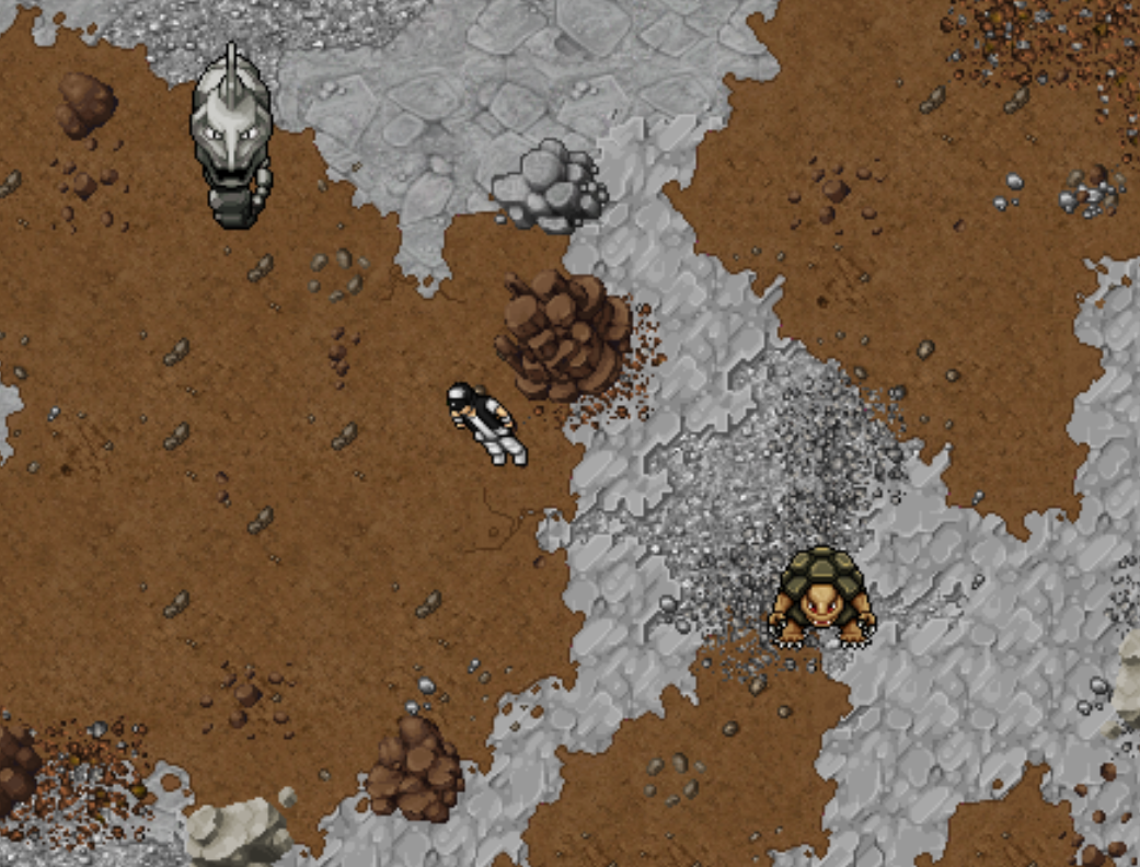 Caminho rochoso com Steelix e Golem